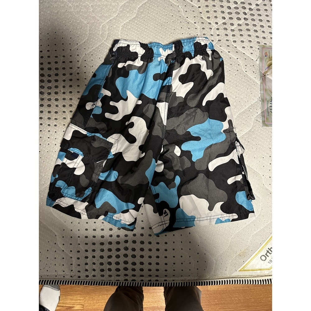 Blue camo Boys Swim Trunks